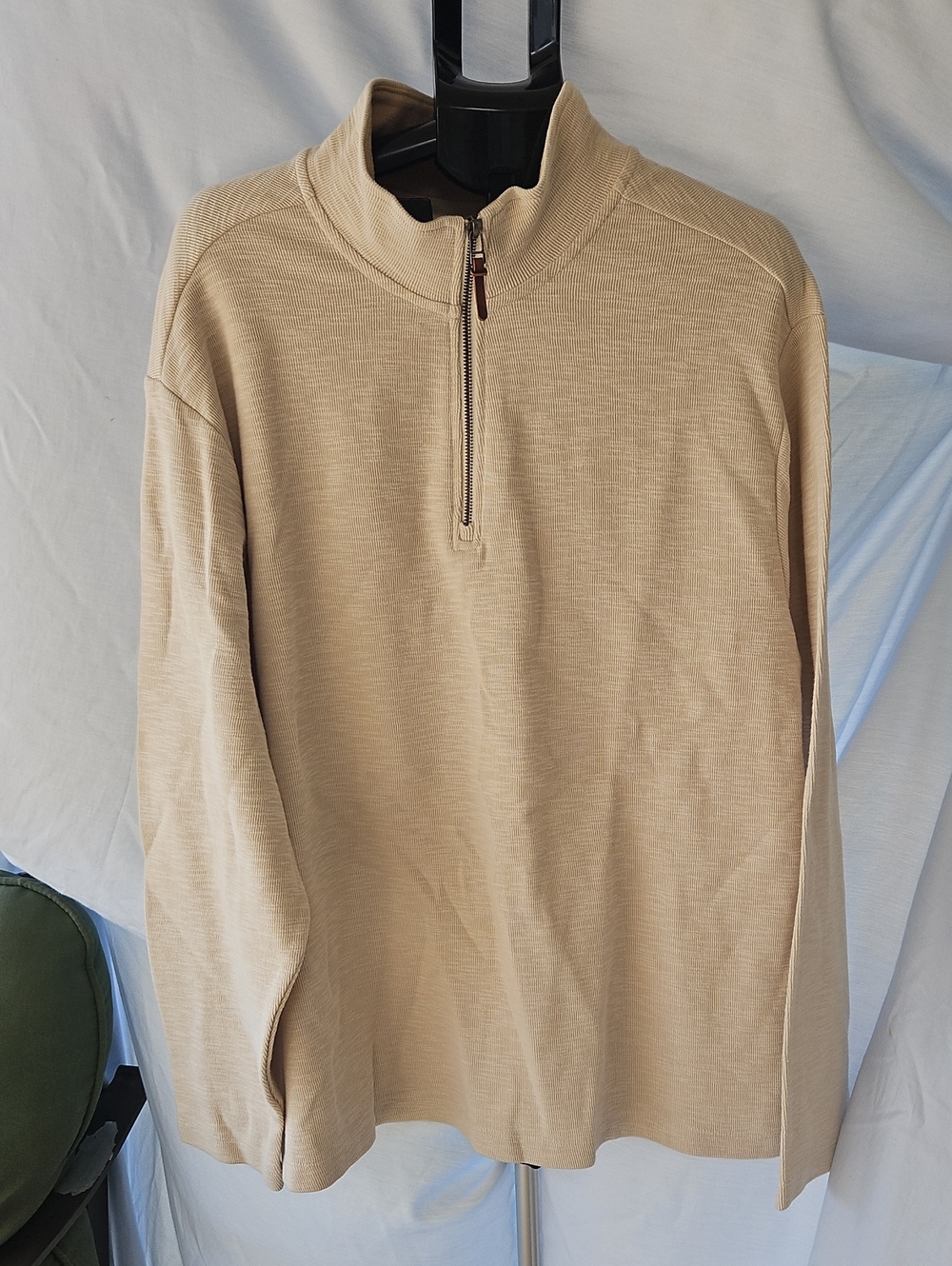 Goodfellow & Co Beige Quarter-Zip Mock Neck Sweater